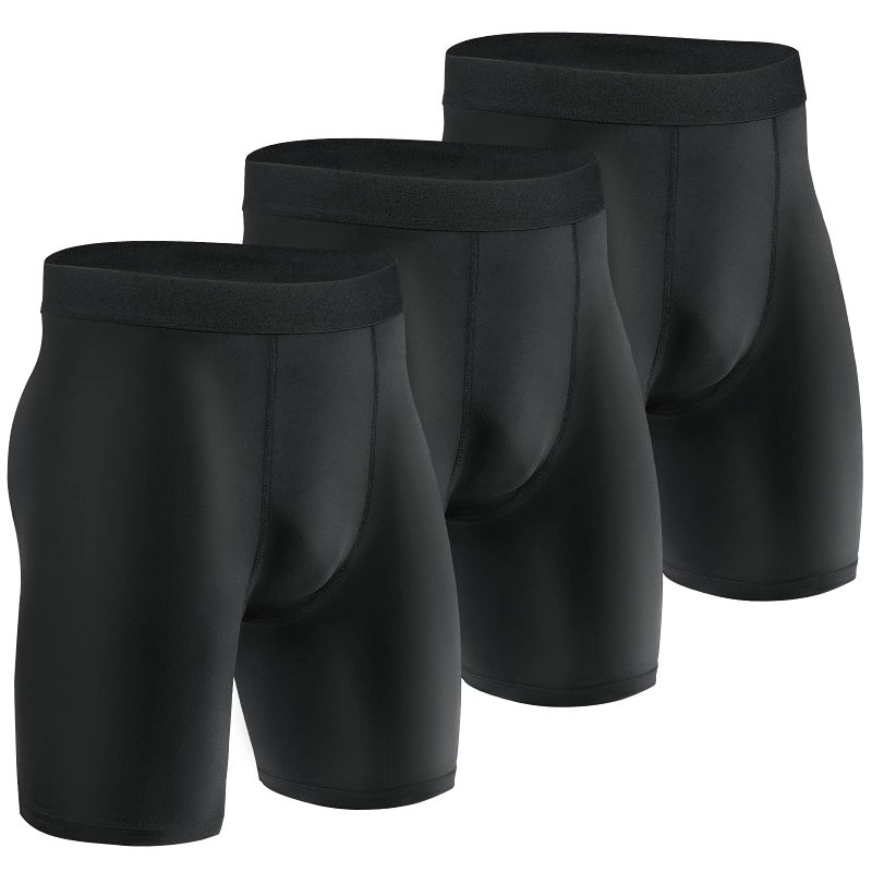Niksa 3 Pack Compression Shorts Men Quick Dry Black Performance Athletic Shorts-M - Image 1